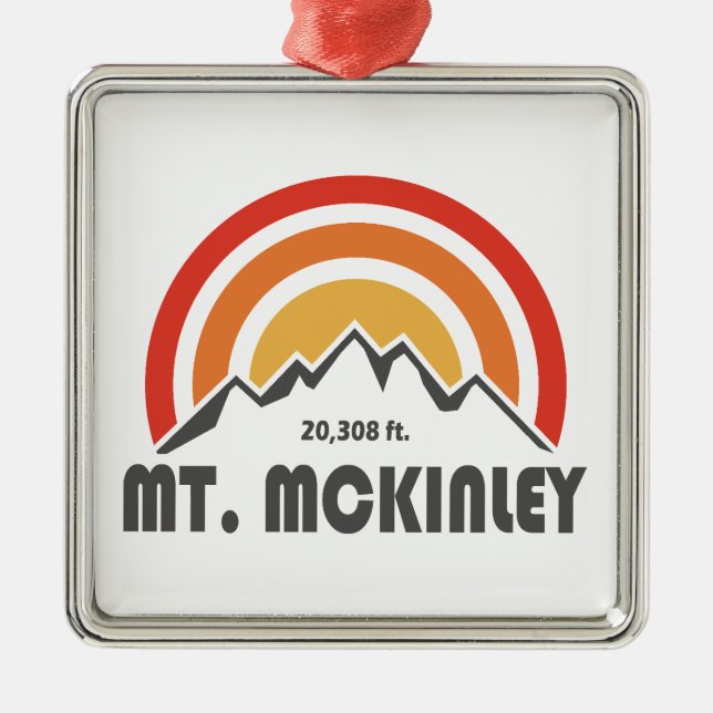 Ornamento De Metal Mt. McKinley Alaska (Frente)