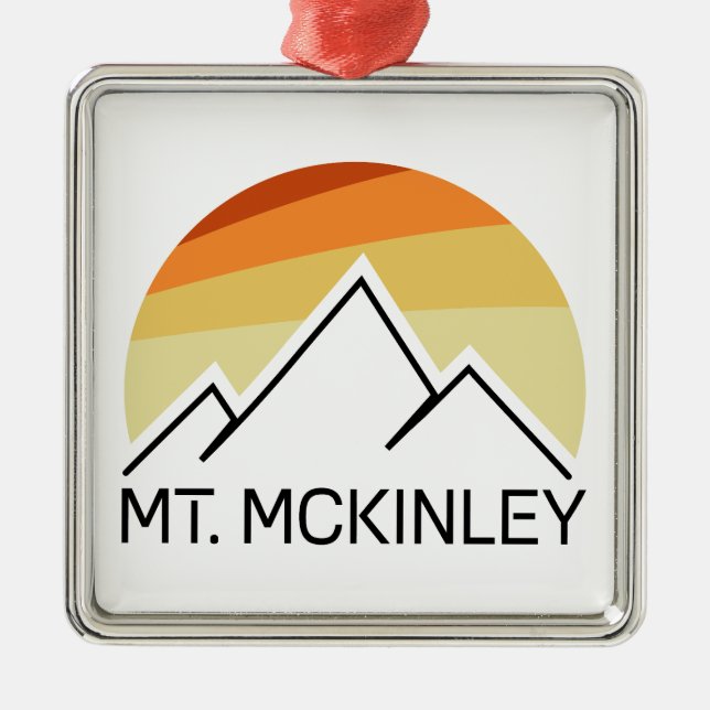 Ornamento De Metal Mt. McKinley Alaska Retro (Frente)
