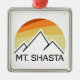 Ornamento De Metal Mt. Shasta Retro (Frente)