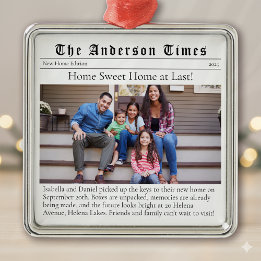 Ornamento De Metal Mudando para casa Primeiro Natal Nova Casa