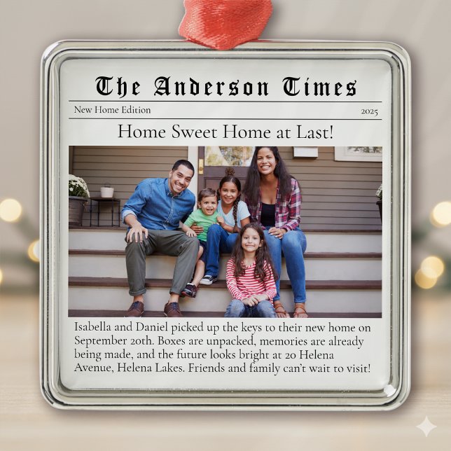 Ornamento De Metal Mudando para casa Primeiro Natal Nova Casa (Criador carregado)