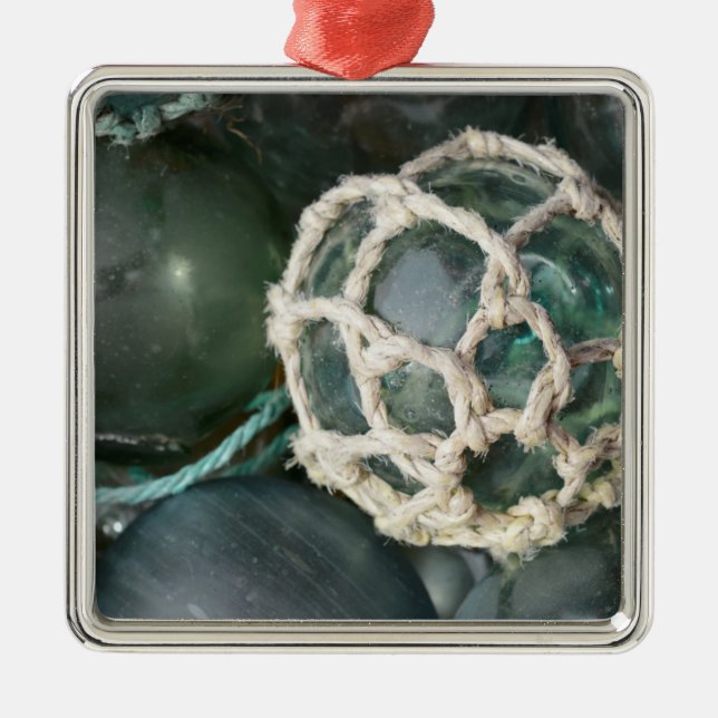 Ornamento De Metal Muitos tanques de pesca de vidro, Alasca (Frente)