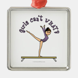 Ornamento De Metal Mulher clara: Fêmea clara no feixe de equilíbrio