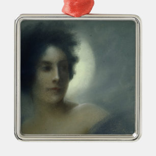 Ornamento De Metal Mulher com uma lua crescente ou, o eclipse, 1888