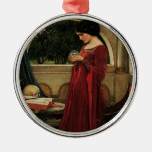 Ornamento De Metal Mulher da Bola de Cristal Pintura de Waterhouse