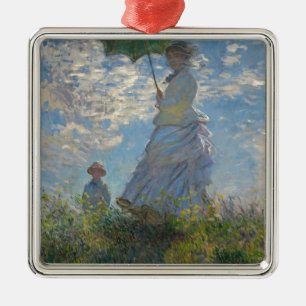 Ornamento De Metal Mulher de Claude Monet com um parasol 1875