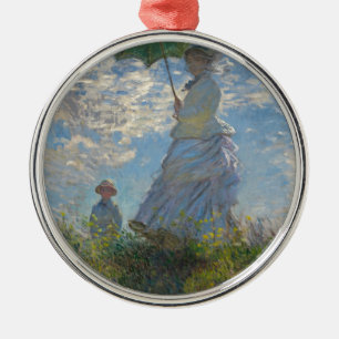 Ornamento De Metal Mulher de Claude Monet com um parasol 1875