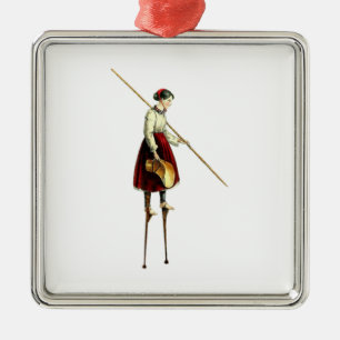 Ornamento De Metal Mulher do caminhante do Stilt do Victorian