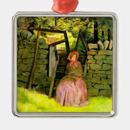 Ornamento De Metal Mulher Esperando (por John Everett Millais)