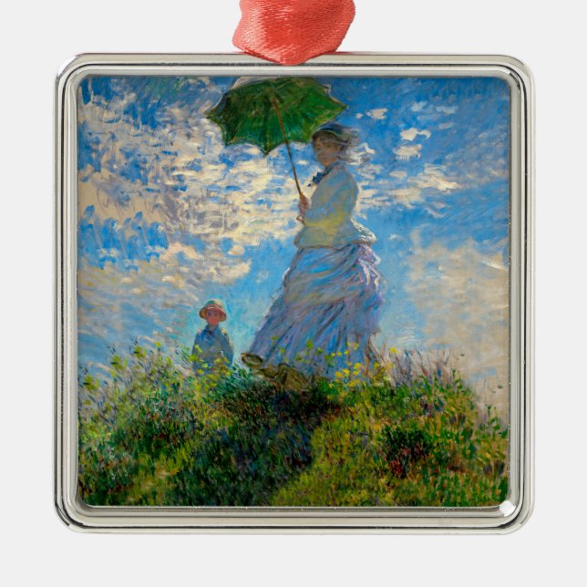 Ornamento De Metal Mulher Guarda-Sol Impressionismo Monet (Frente)
