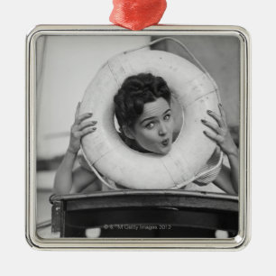 Ornamento De Metal Mulher que levanta 3