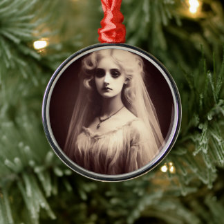 Ornamento De Metal Mulher Victoriana assustadora Natal gótico