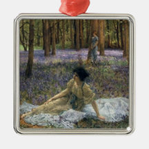 Mulheres em Paisagem de Woodland com Bluebeldes