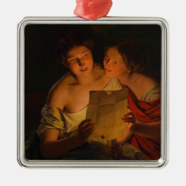 Ornamento De Metal Mulheres lendo uma carta de amor (por Waldmüller)