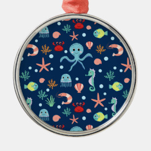 Ornamento De Metal Mundo do Mar