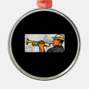 Ornamento De Metal Música de Jazz com Trumpet Retro Trumpet