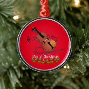 Ornamento De Metal Música de Violino de Natal
