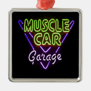 Ornamento De Metal Musical Car Garage Neon - Sinal Azul Verde