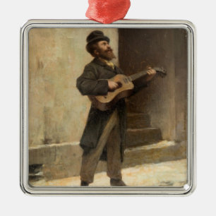 Ornamento De Metal Músico de rua com violão (por Gerolamo Induno)