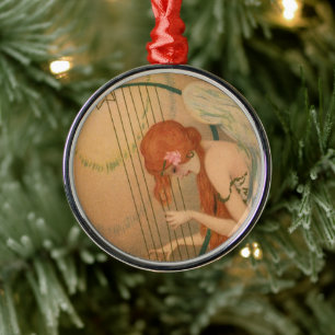 Ornamento De Metal Músicos vitorianos de anjo, músicos vitorianos, Fl