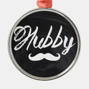 Ornamento De Metal Mustache Groom Honeymoon hubby