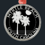 Ornamento De Metal Myrtle Beach South Carolina<br><div class="desc">Myrtle Beach South Carolina em preto e branco.</div>