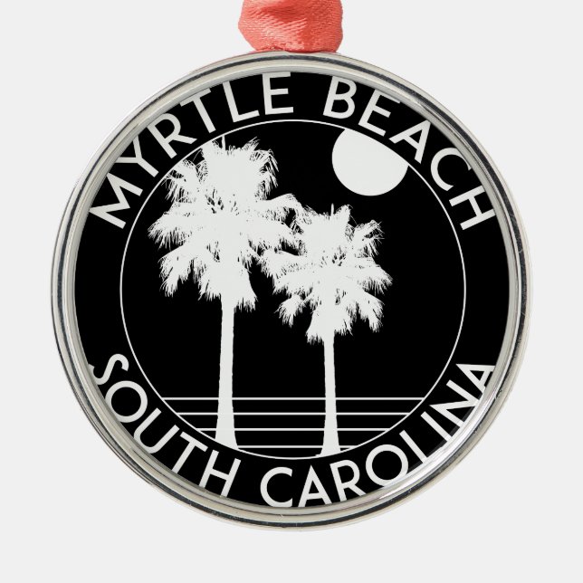 Ornamento De Metal Myrtle Beach South Carolina (Frente)