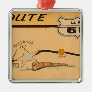 Ornamento De Metal NA, EUA, arizona, pintura mural da estrada da rota