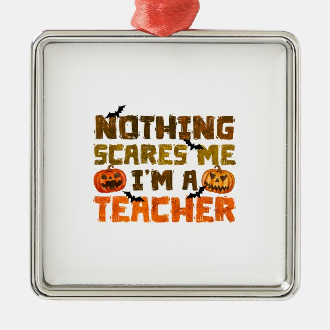 Ornamento De Metal Nada Me Assusta Eu Sou Professora (Frente)
