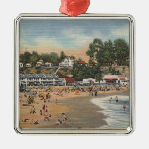 Ornamento De Metal Nadadores & Sunbathers na praia