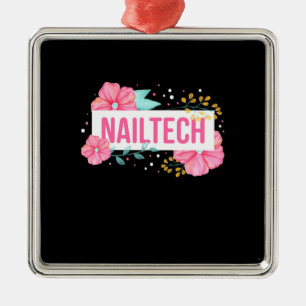 Ornamento De Metal Nail Tech Flower