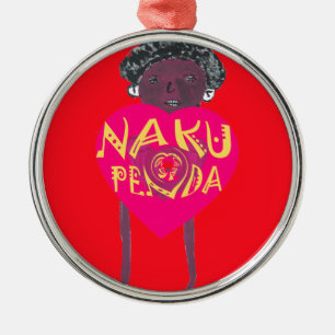 Ornamento De Metal Nakupenda Love Art - Swahili Heart Design