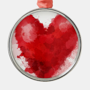 Ornamento De Metal Namorados góticos da menina do coração vermelho