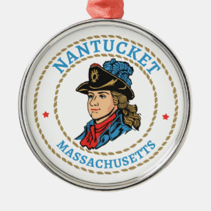 Ornamento De Metal Nantucket Massachusetts Colonial