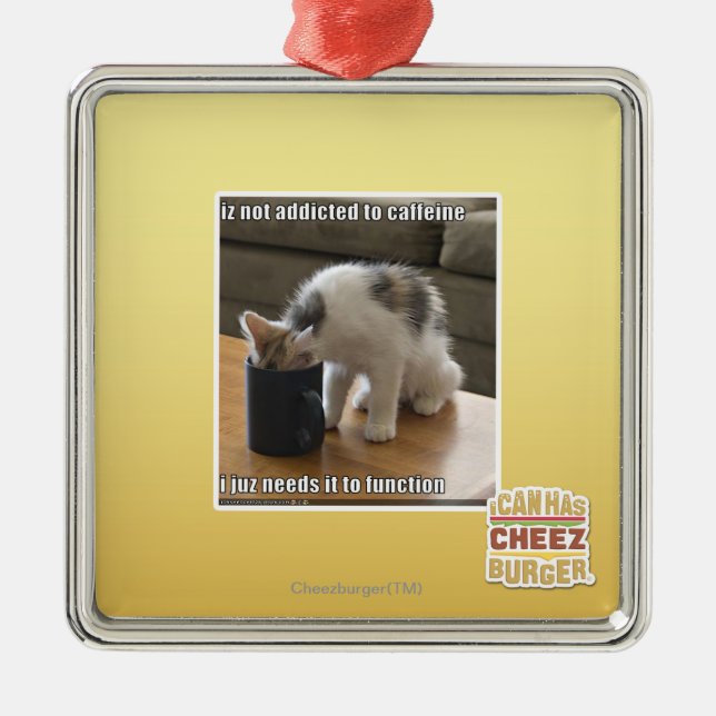 Ornamento De Metal Não é viciado à cafeína (Frente)