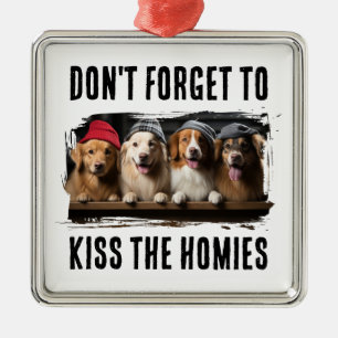 Ornamento De Metal Não Esqueça De Beijar Os Amigos Foto Personalizada