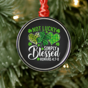 Ornamento De Metal Não Sortudo Simplesmente Abençoado Cristão