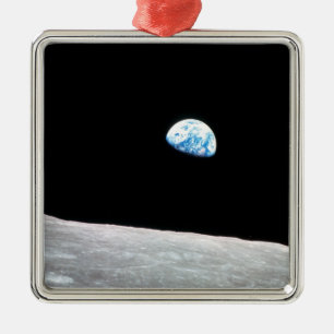 Ornamento De Metal Nascer da Terra da Foto Espacial da Lua
