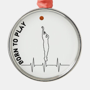 Ornamento De Metal Nascer de jogar basquete