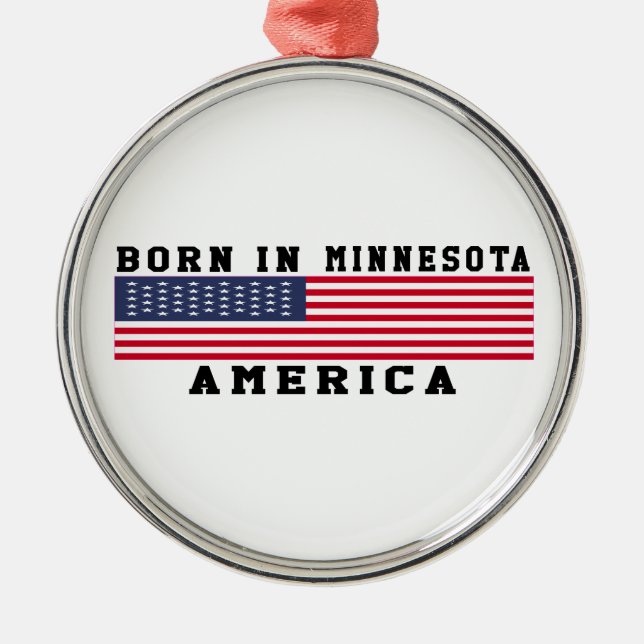 Ornamento De Metal Nascer em Minnesota (Frente)