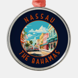 Ornamento De Metal Nassau Bahamas Viagem Art Vintage