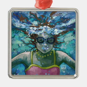 Ornamento De Metal Natação