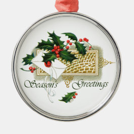 Ornamento De Metal Natais vintages Seasons Saudações