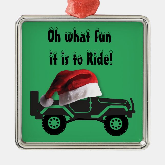 Ornamento De Metal Natal 4-Wheeler (Frente)