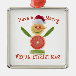 Ornamento De Metal Natal alegre do Vegan