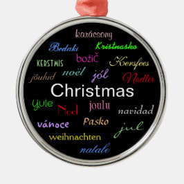 Ornamento De Metal Natal ao redor do mundo em Black IV Metal Ornam