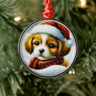 Ornamento De Metal Natal cachorrinho de Natal