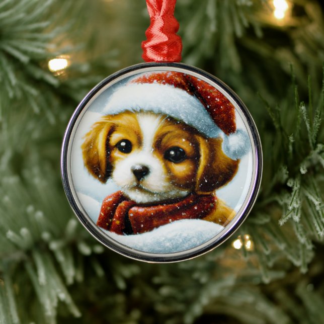 Ornamento De Metal Natal cachorrinho de Natal (Árvore)