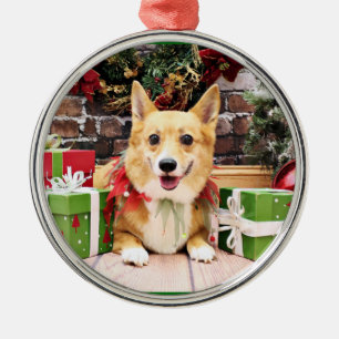 Ornamento De Metal Natal - Corgi - panqueca