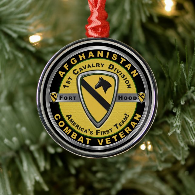 Ornamento De Metal Natal da 1ª Divisão de Cavalaria (Árvore)